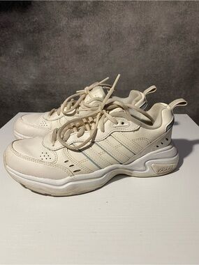 adidas Strutter Chunky Dad Shoes Off White Cream Leather Sneakers Women Size 6.5
